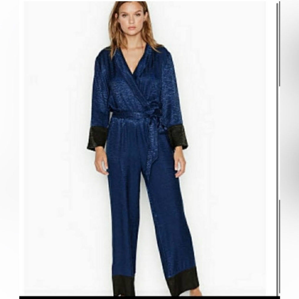 Victoria secret navy blue and black jumpsuit size medium